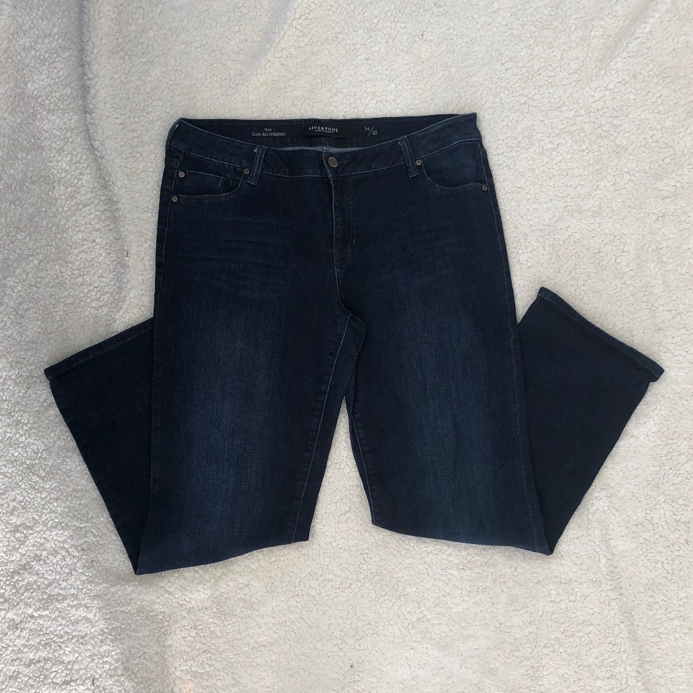 Liverpool Dark Slim Boyfriend Jeans Size 14/32